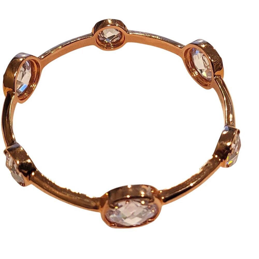 Lauren G Adams Gold Tone Bangle Bracelet with  Cut Rhinestone Accents
